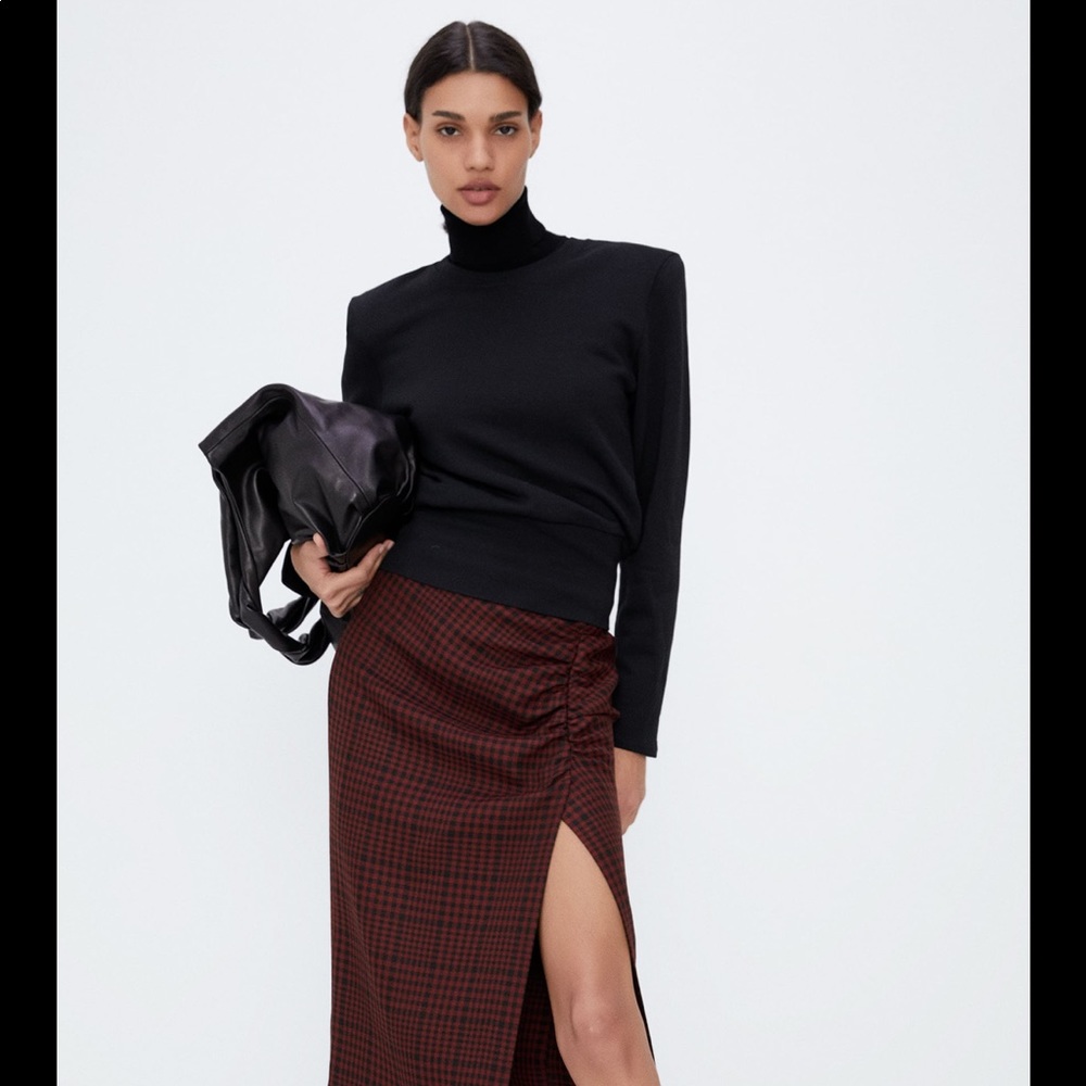 Plaid MIDI skirt